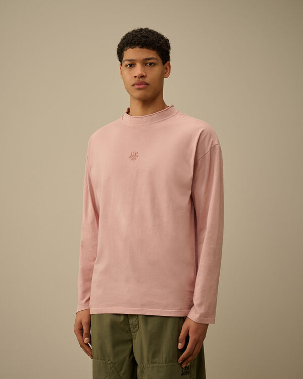 C.p. Company 20/1 Jersey Boxy Logo Longsleeve T-Shirt MISTY ROSE - PINK