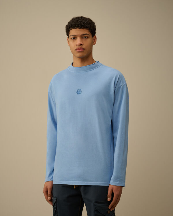 C.p. Company 20/1 Jersey Boxy Logo Longsleeve T-Shirt PACIFIC COAST - LIGHT-BLUE
