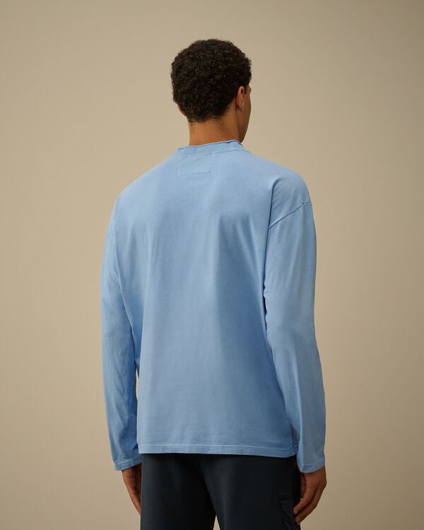 C.p. Company 20/1 Jersey Boxy Logo Longsleeve T-Shirt PACIFIC COAST - LIGHT-BLUE