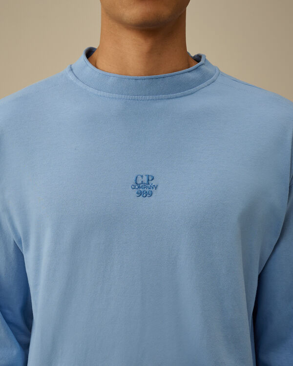 C.p. Company 20/1 Jersey Boxy Logo Longsleeve T-Shirt PACIFIC COAST - LIGHT-BLUE
