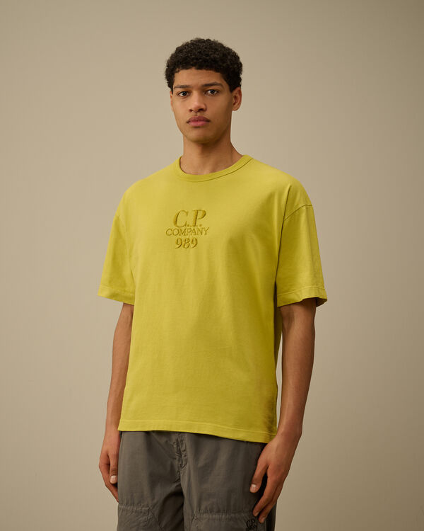 C.p. Company 20/1 Jersey Boxy Logo T-Shirt CRESS GREEN - YELLOW