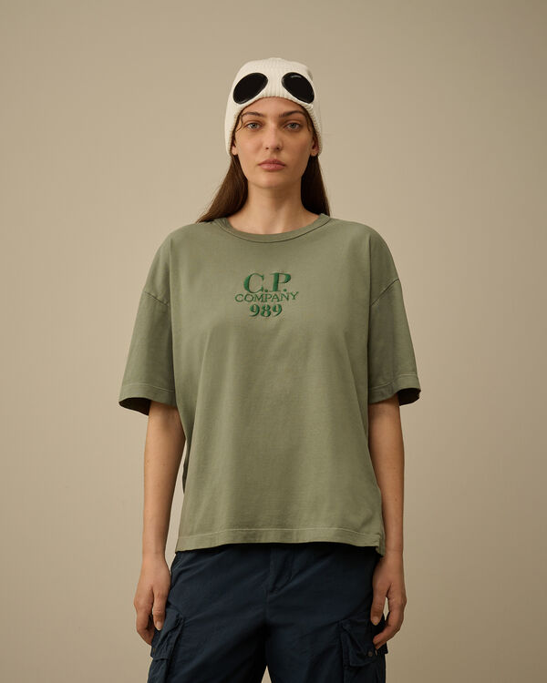 C.p. Company 20/1 Jersey Boxy Logo T-Shirt THYME - GREEN
