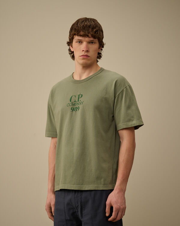 C.p. Company 20/1 Jersey Boxy Logo T-Shirt THYME - GREEN