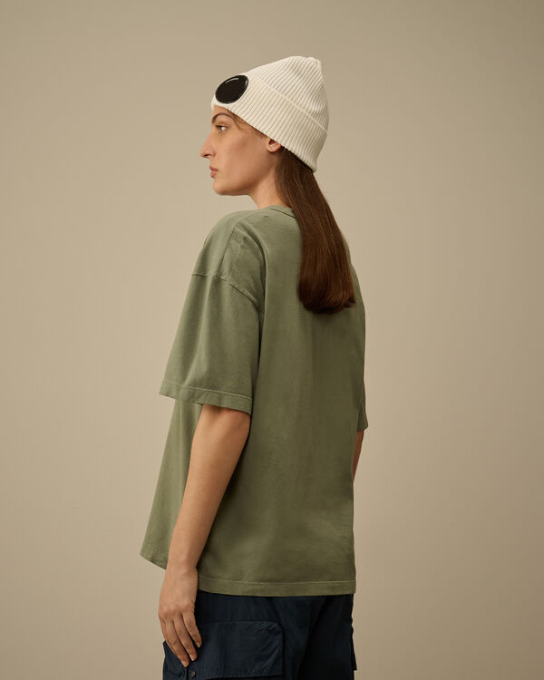 C.p. Company 20/1 Jersey Boxy Logo T-Shirt THYME - GREEN