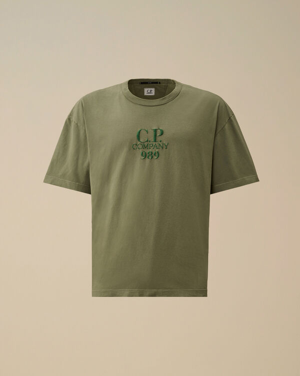 c.p. company 20/1 Jersey Boxy Logo T-Shirt THYME - GREEN