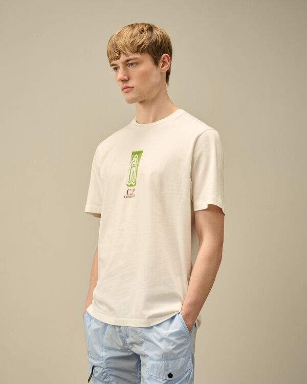 C.p. Company 24/1 Jersey Front And Back Logo T-Shirt GAUZE WHITE