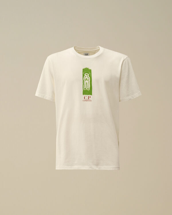 c.p. company 24/1 Jersey Front and Back Logo T-Shirt GAUZE WHITE