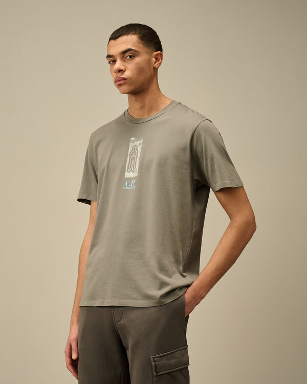 C.p. Company 24/1 Jersey Front And Back Logo T-Shirt SMOKED PEARL - GREY