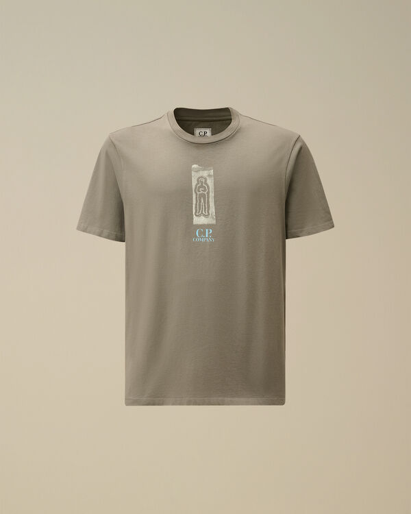 c.p. company 24/1 Jersey Front and Back Logo T-Shirt SMOKED PEARL - GREY