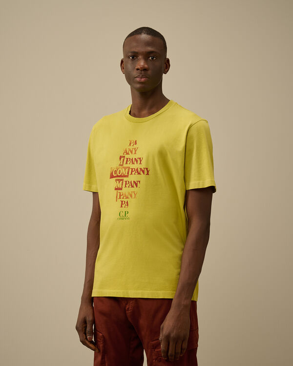 C.p. Company 24/1 Jersey Front Logo T-Shirt CRESS GREEN - YELLOW