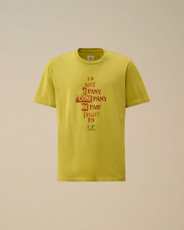 c.p. company 24/1 Jersey Front Logo T-Shirt CRESS GREEN - YELLOW