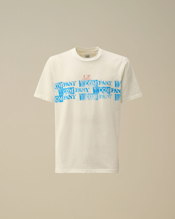 c.p. company 24/1 Jersey Horizontal Logo T-Shirt GAUZE WHITE