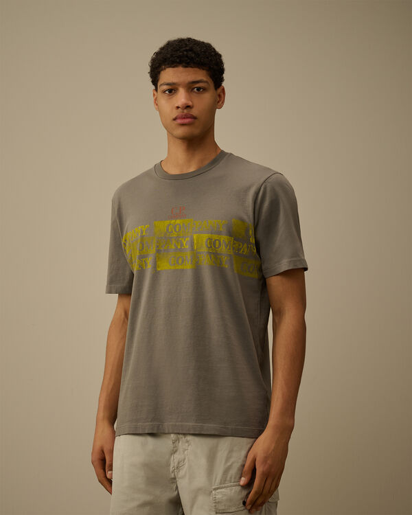 C.p. Company 24/1 Jersey Horizontal Logo T-Shirt SMOKED PEARL - GREY