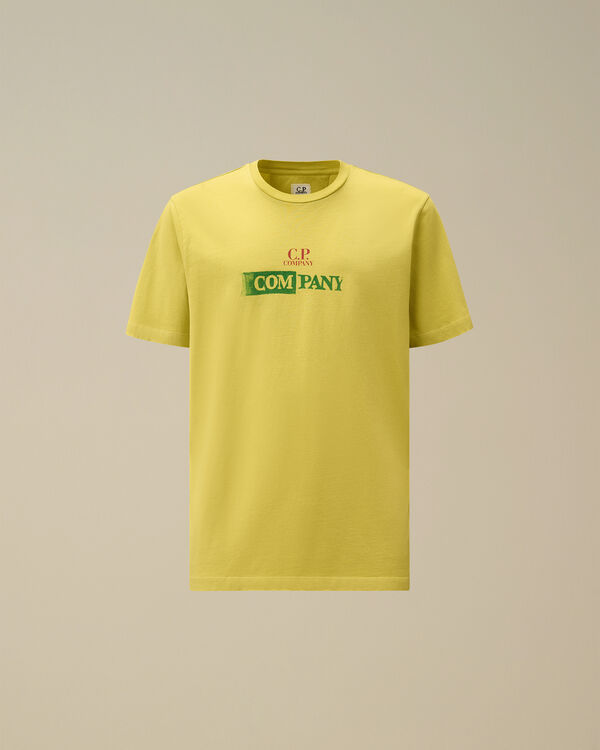c.p. company 24/1 Jersey Logo T-Shirt CRESS GREEN - YELLOW