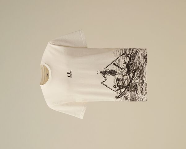 c.p. company 24/1 Jersey Man In The Sea T-Shirt GAUZE WHITE