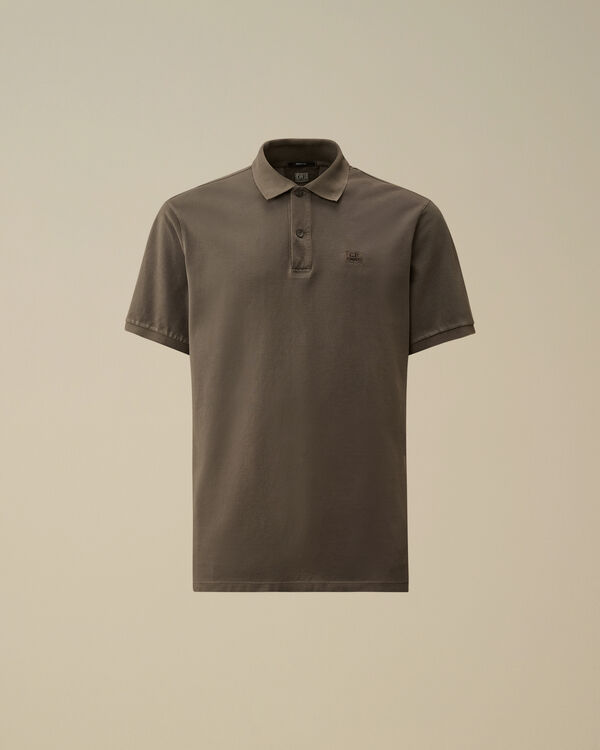 c.p. company 24/1 Piquet Logo Polo SMOKED PEARL - GREY