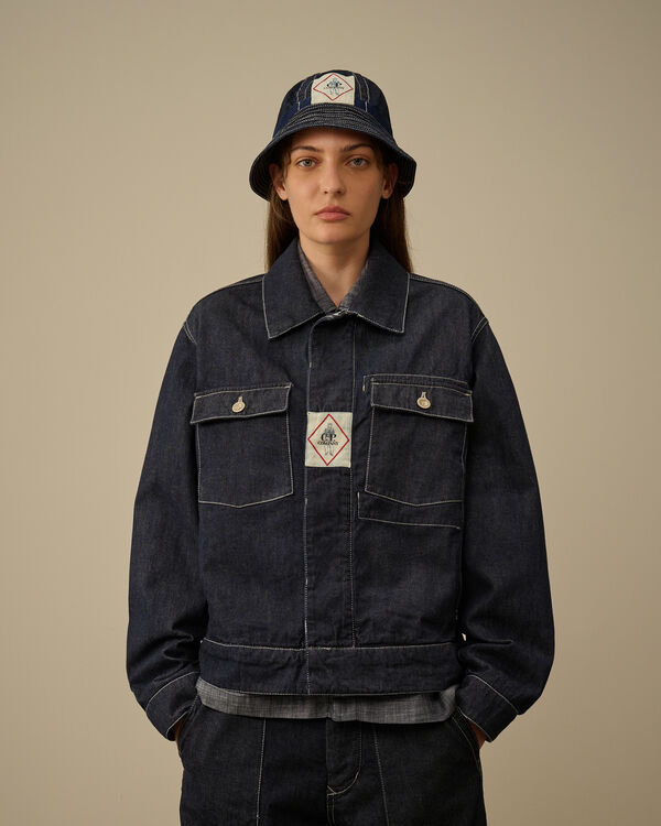 C.p. Company 3/1 Hand Plated Denim Short Jacket DENIM - BLUE