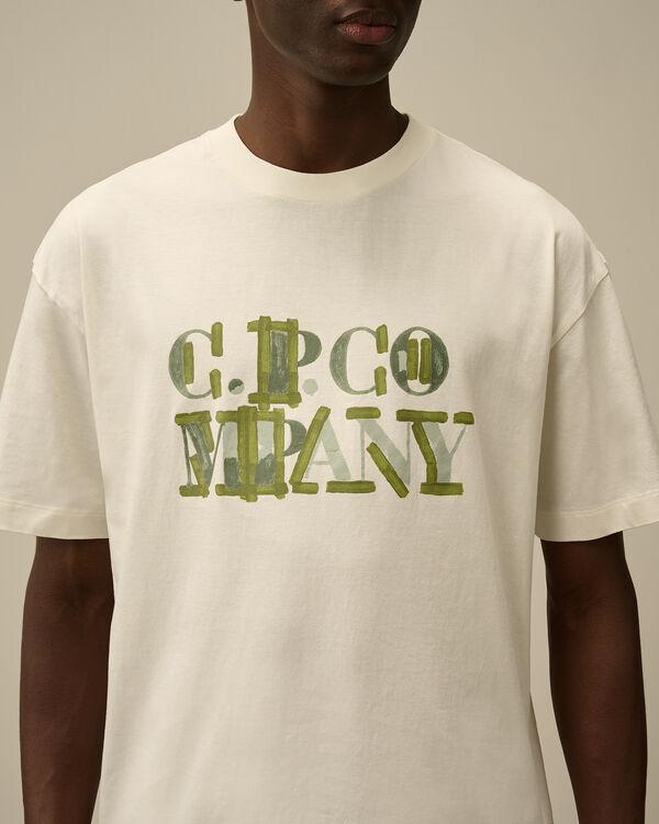 C.p. Company 30/1 Jersey Blurred Logo T-Shirt GAUZE WHITE