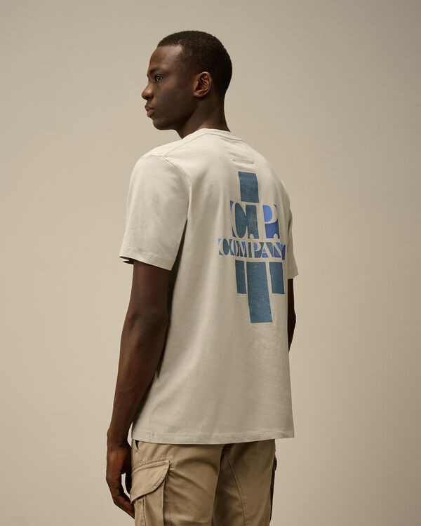 C.p. Company 30/1 Jersey British Sailor Logo T-Shirt BLUE FOX - GREY