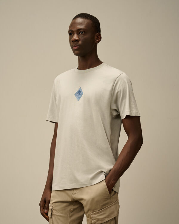 C.p. Company 30/1 Jersey British Sailor Logo T-Shirt BLUE FOX - GREY