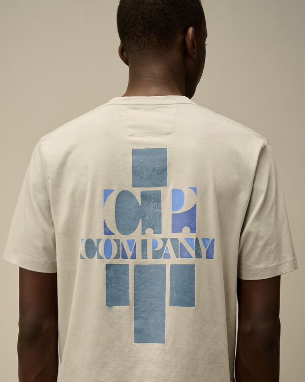 C.p. Company 30/1 Jersey British Sailor Logo T-Shirt BLUE FOX - GREY