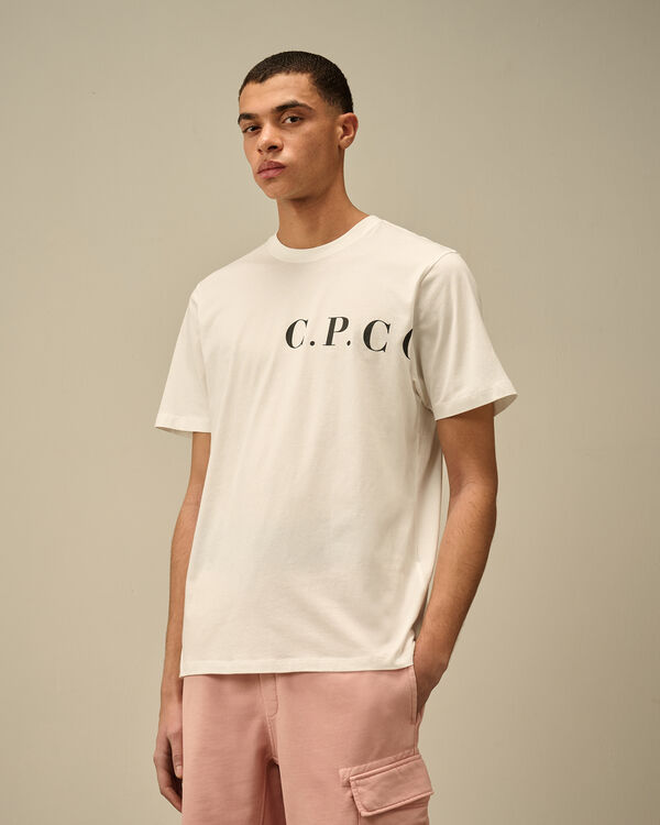C.p. Company 30/1 Jersey Front-Back Logo T-Shirt GAUZE WHITE