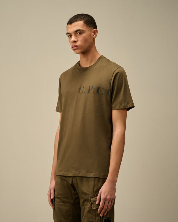 C.p. Company 30/1 Jersey Front-Back Logo T-Shirt IVY GREEN
