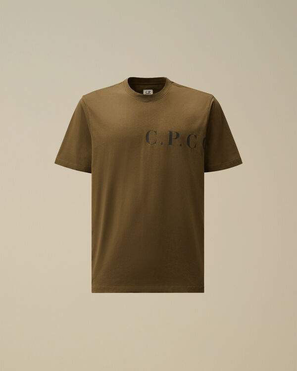 c.p. company 30/1 Jersey Front-Back Logo T-Shirt IVY GREEN