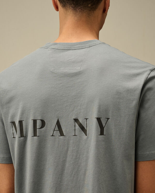 C.p. Company 30/1 Jersey Front-Back Logo T-Shirt STORMY WEATHER - BLUE