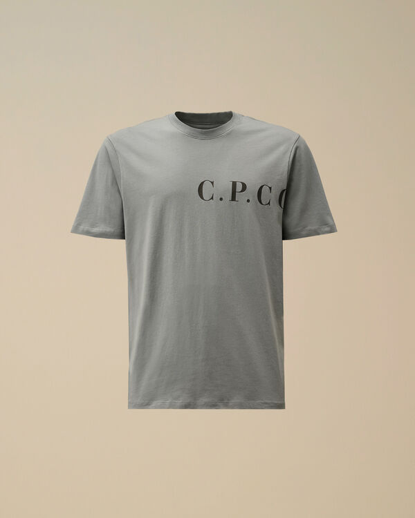 c.p. company 30/1 Jersey Front-Back Logo T-Shirt STORMY WEATHER - BLUE