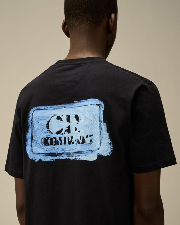 C.p. Company 30/1 Jersey Graphic Logo T-Shirt TOTAL ECLIPSE - BLUE