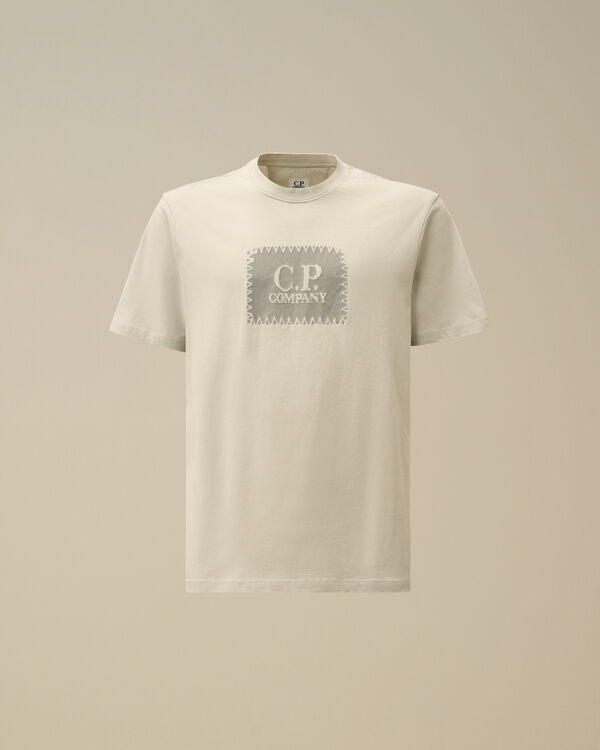 c.p. company 30/1 Jersey Logo Label T-Shirt BLUE FOX - GREY