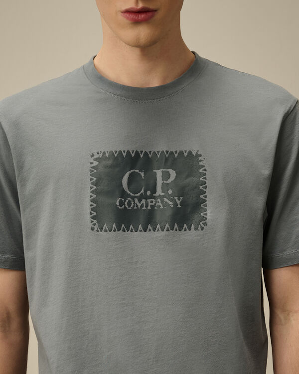 C.p. Company 30/1 Jersey Logo Label T-Shirt STORMY WEATHER - BLUE