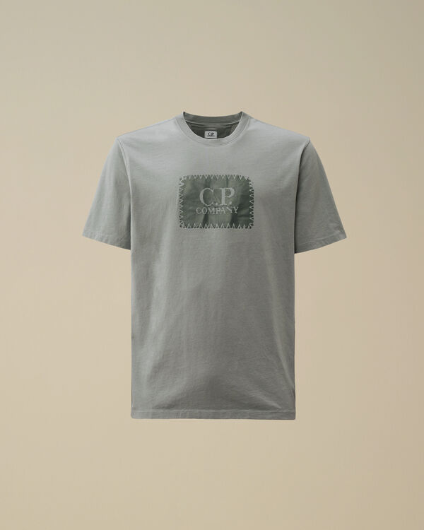 c.p. company 30/1 Jersey Logo Label T-Shirt STORMY WEATHER - BLUE