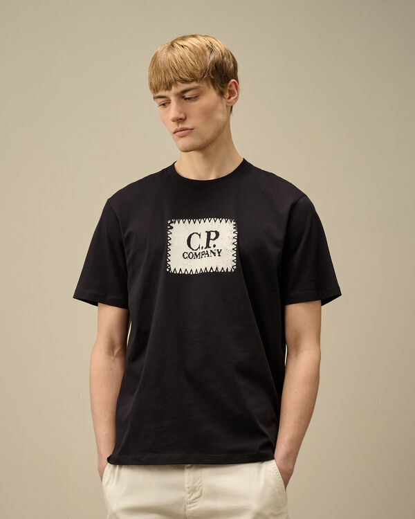 C.p. Company 30/1 Jersey Logo Label T-Shirt TOTAL ECLIPSE - BLUE