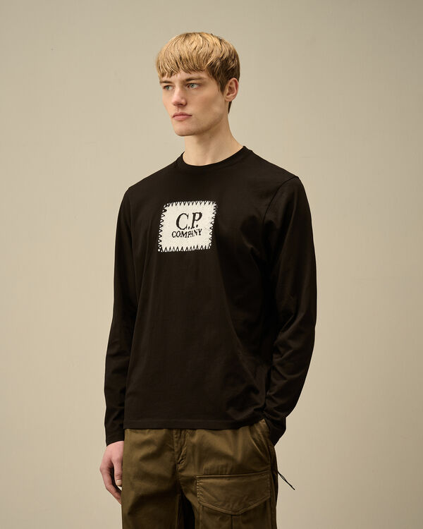 C.p. Company 30/1 Jersey Longsleeve Logo T-Shirt BLACK