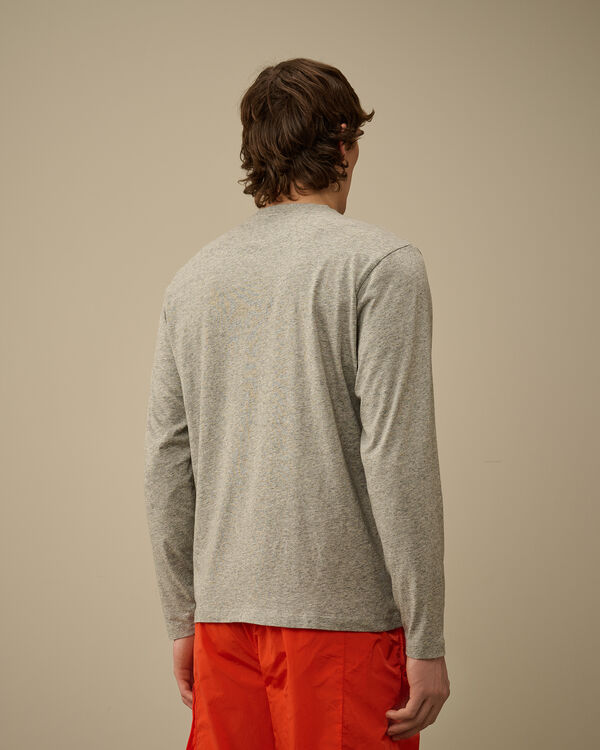 C.p. Company 30/1 Jersey Longsleeve Logo T-Shirt GREYSTONE MELANGE - GREY