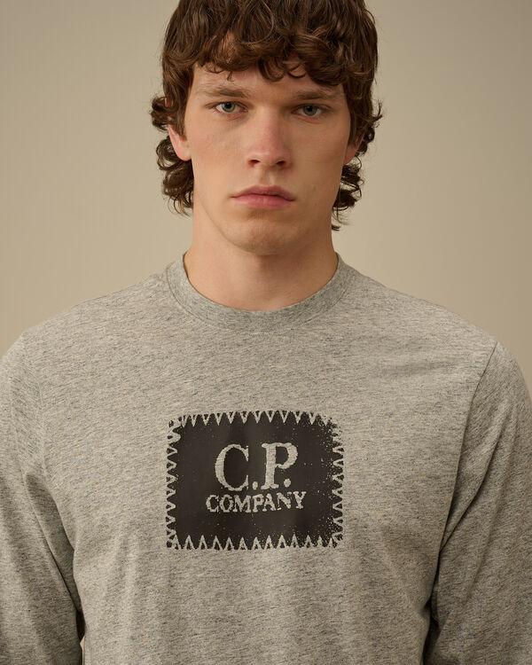 C.p. Company 30/1 Jersey Longsleeve Logo T-Shirt GREYSTONE MELANGE - GREY