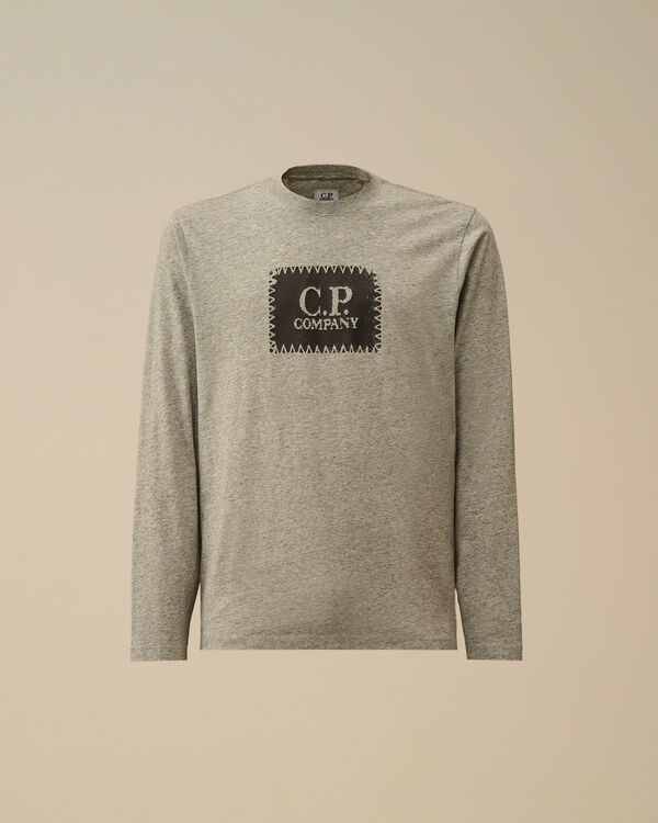 c.p. company 30/1 Jersey Longsleeve Logo T-Shirt GREYSTONE MELANGE - GREY