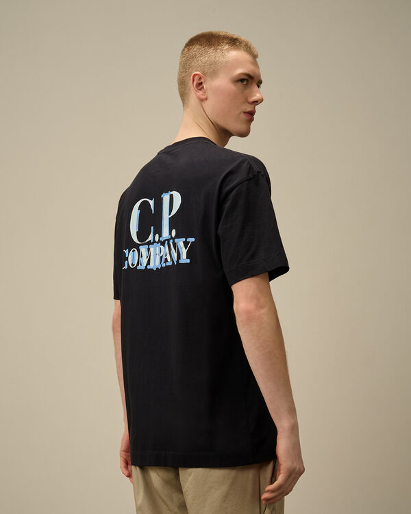 C.p. Company 30/1 Jersey Printed Logo T-Shirt TOTAL ECLIPSE - BLUE