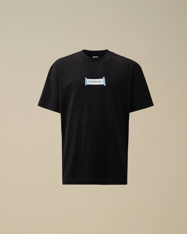 c.p. company 30/1 Jersey Printed Logo T-Shirt TOTAL ECLIPSE - BLUE