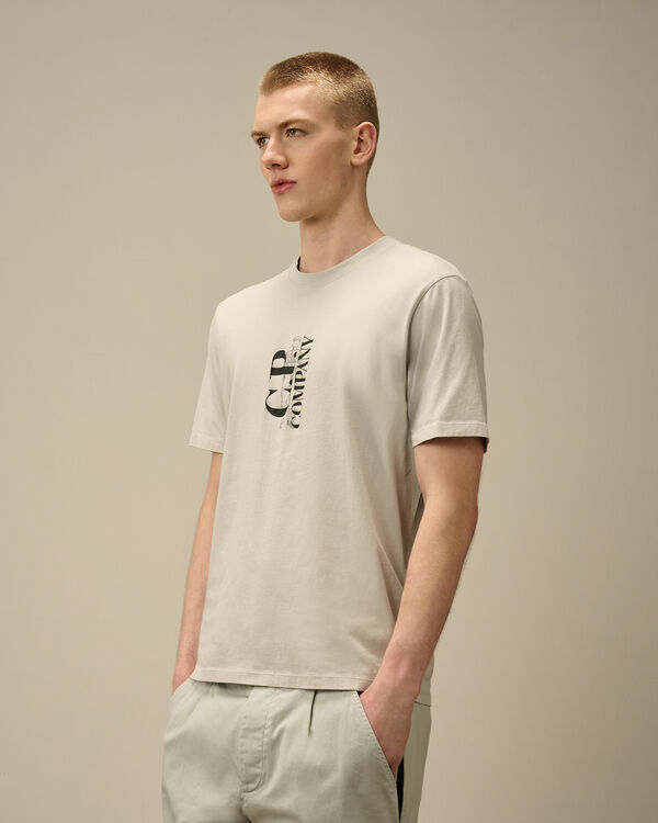 C.p. Company 30/1 Jersey Vertical Logo T-Shirt BLUE FOX - GREY
