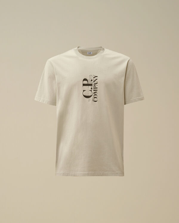 c.p. company 30/1 Jersey Vertical Logo T-Shirt BLUE FOX - GREY