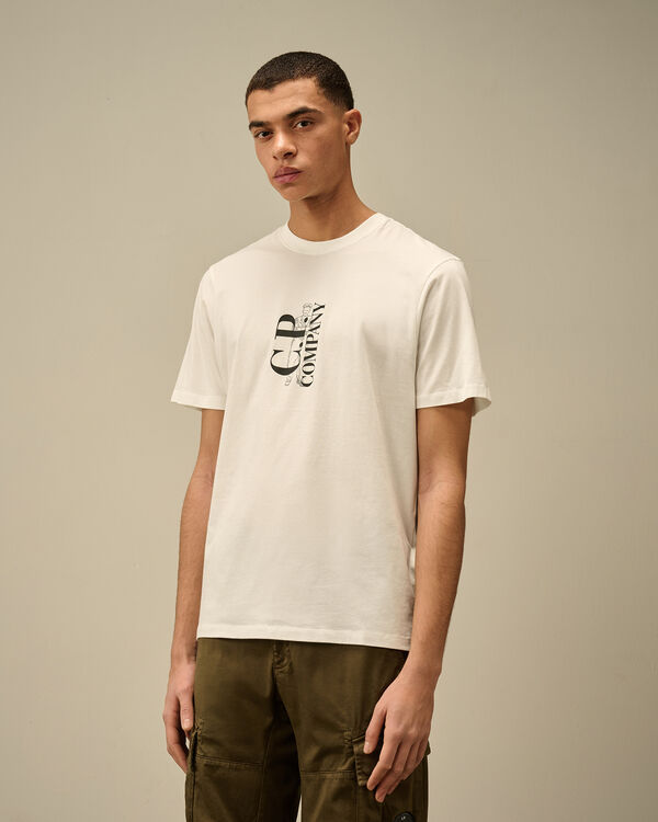 C.p. Company 30/1 Jersey Vertical Logo T-Shirt GAUZE WHITE