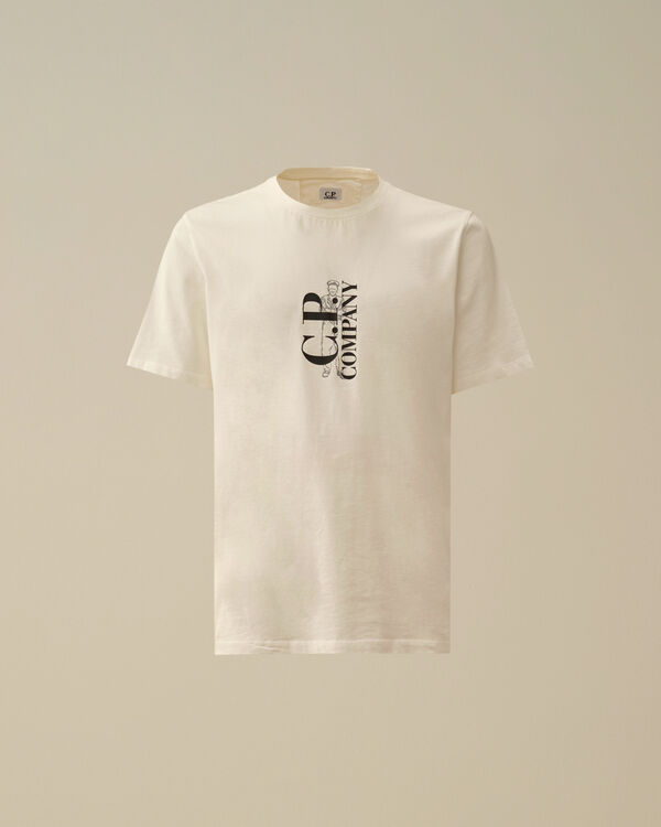c.p. company 30/1 Jersey Vertical Logo T-Shirt GAUZE WHITE