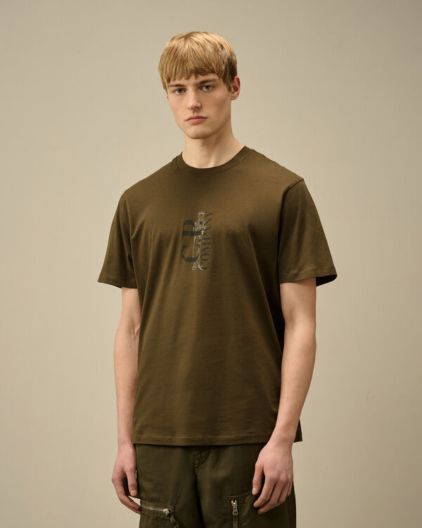 C.p. Company 30/1 Jersey Vertical Logo T-Shirt IVY GREEN