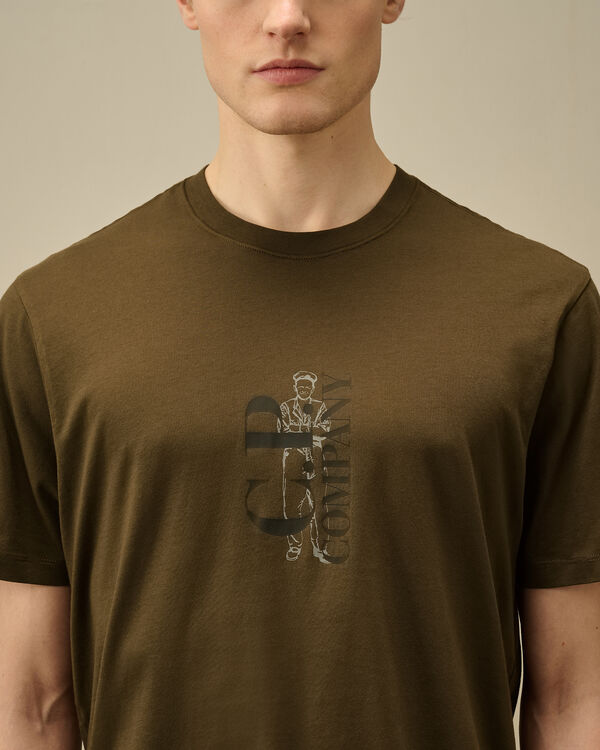 C.p. Company 30/1 Jersey Vertical Logo T-Shirt IVY GREEN