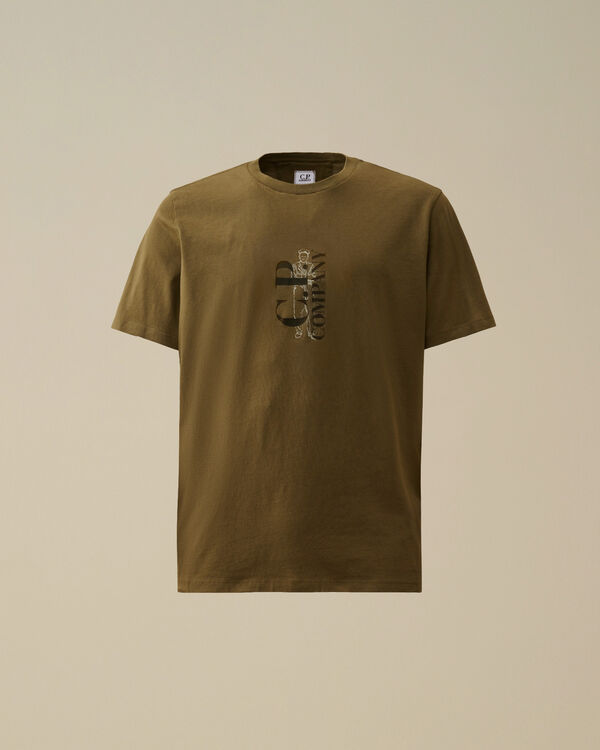 c.p. company 30/1 Jersey Vertical Logo T-Shirt IVY GREEN