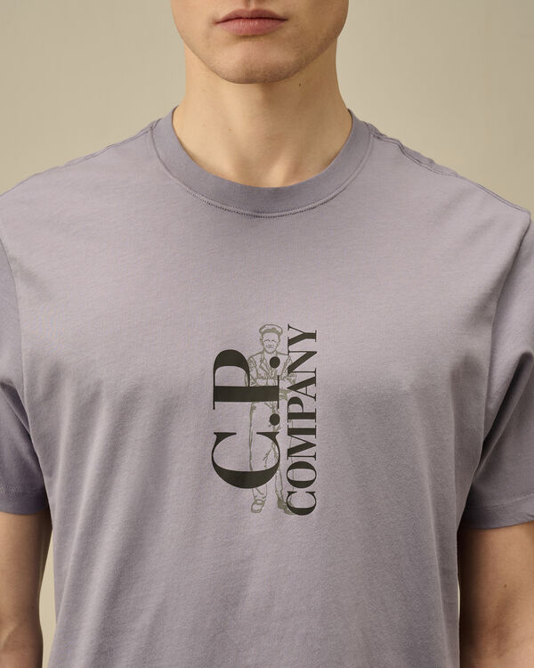 C.p. Company 30/1 Jersey Vertical Logo T-Shirt LAVANDER VIOLET