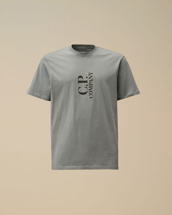 c.p. company 30/1 Jersey Vertical Logo T-Shirt STORMY WEATHER - BLUE